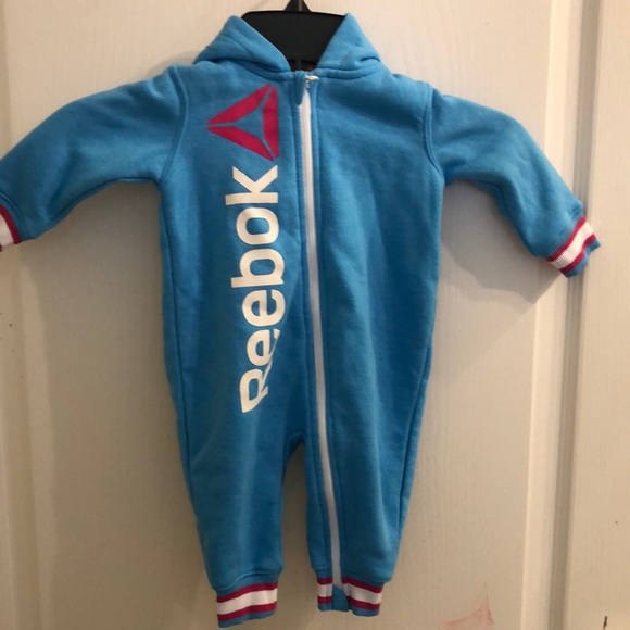 NWOT Reebok Baby One Piece Hooded Tracksuit - Picture 1 of 3
